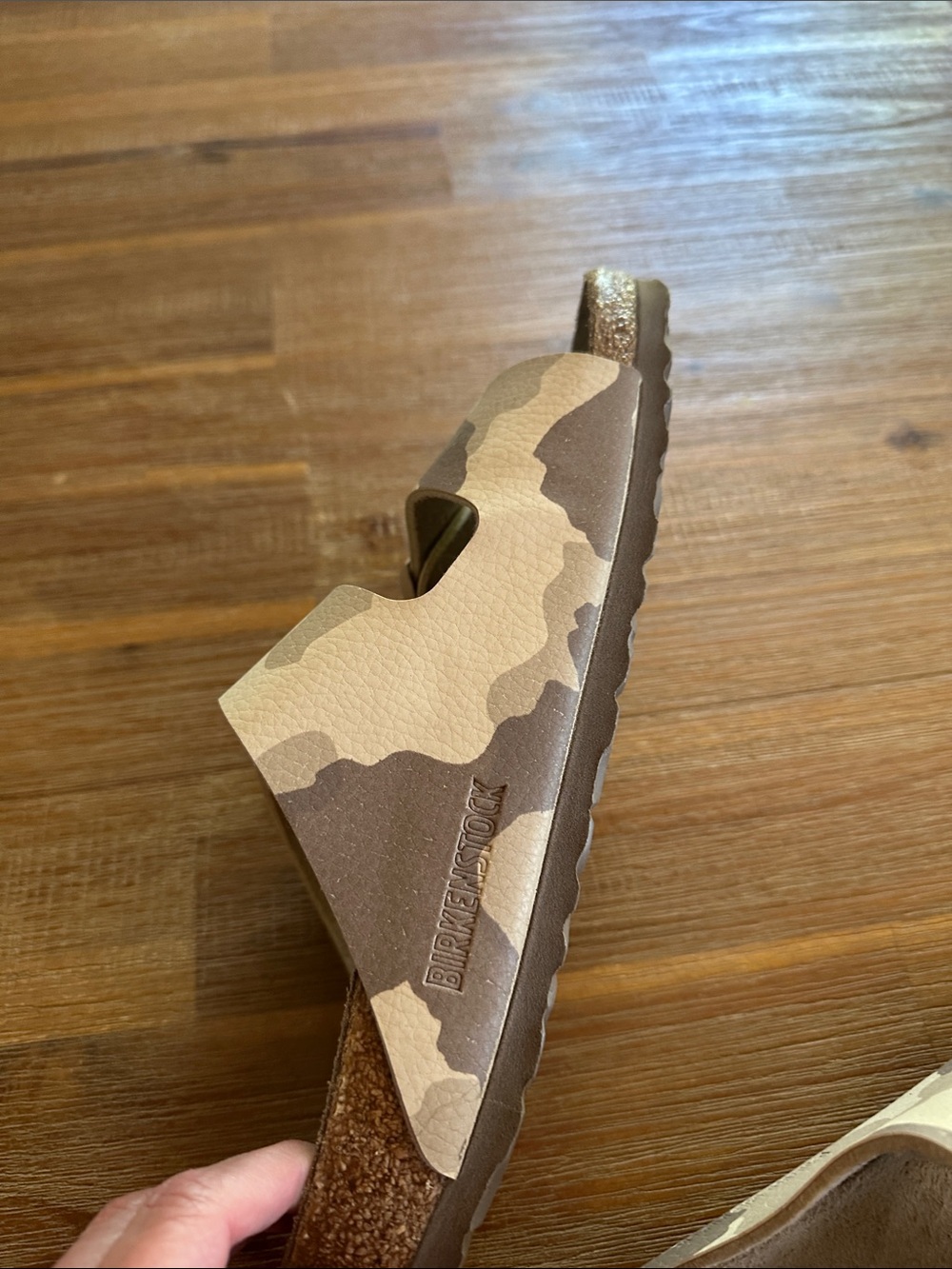 Birkenstock Women Beige Camo Two-Buckle Sandals - Picture 3 of 4